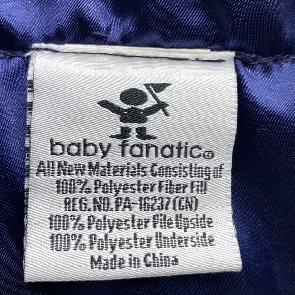 Baby Fanatic New England Patriots Bear Lovey Security Blanket Tan Navy Satin - Picture 4 of 10